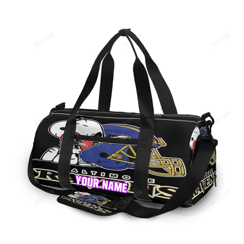 Baltimore ravens snoopy heart personalized name travel bag gym bag 131 Travel Bag