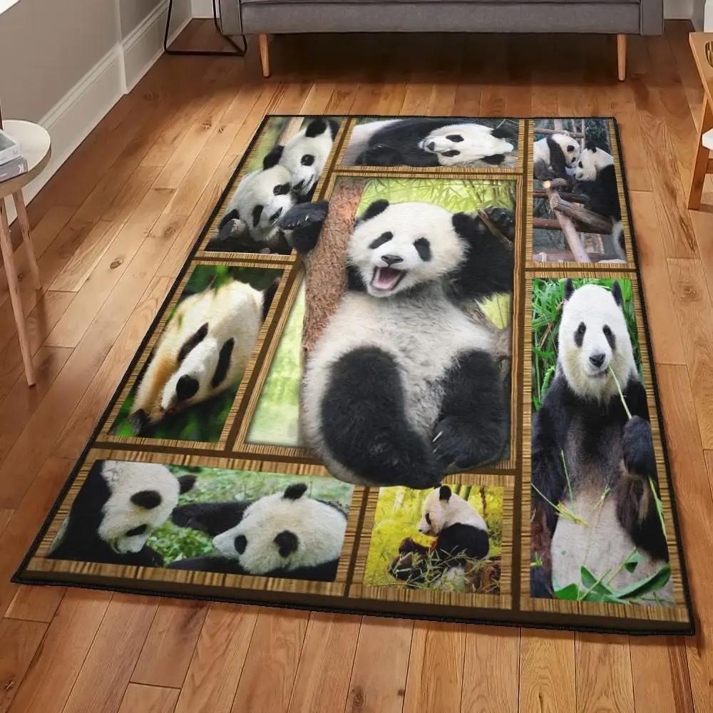 Bamboo panda carpets for living room, panda rug Rectangle Rug