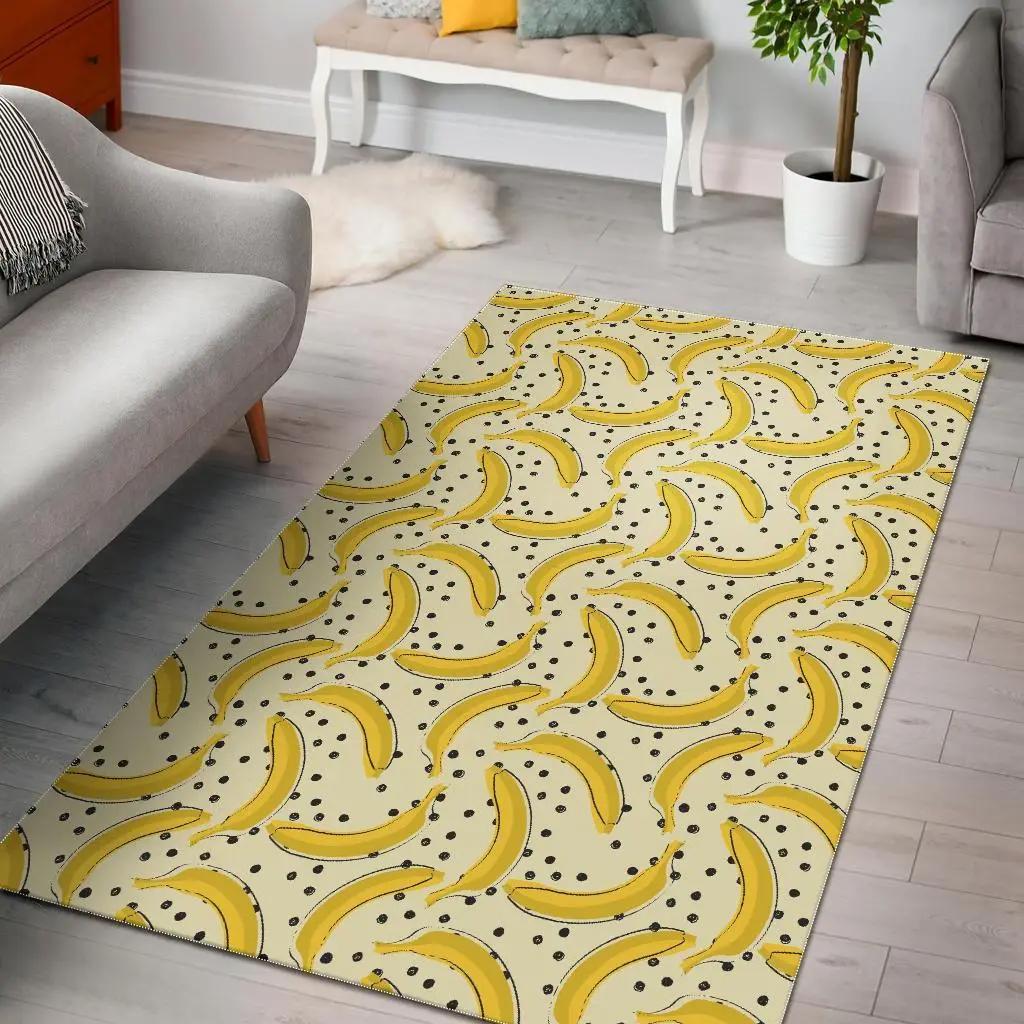 Banana fruit patterns rug living room rug home decor mat all over print Rectangle Rug