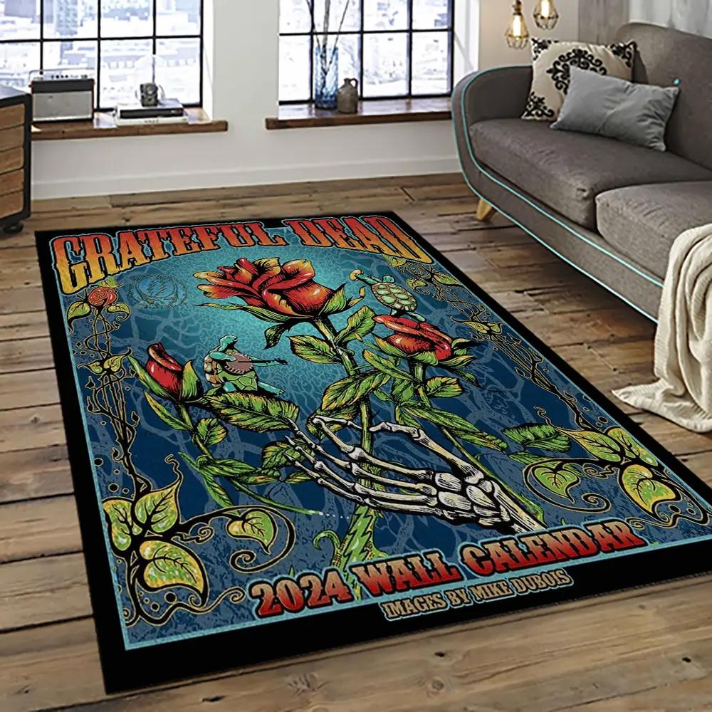 Band grateful dead music carpet rectangle area rug for living room bedroom decor grd30 Rectangle Rug