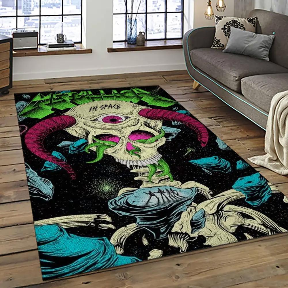 Band metallica music carpet rectangle area rug for living room bedroom decor ma45 Rectangle Rug