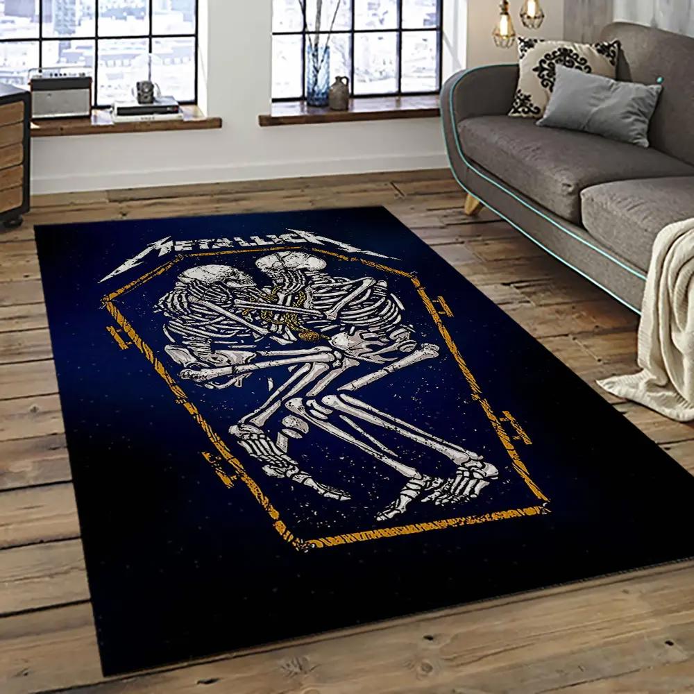 Band metallica music carpet rectangle area rug for living room bedroom decor ma64 Rectangle Rug