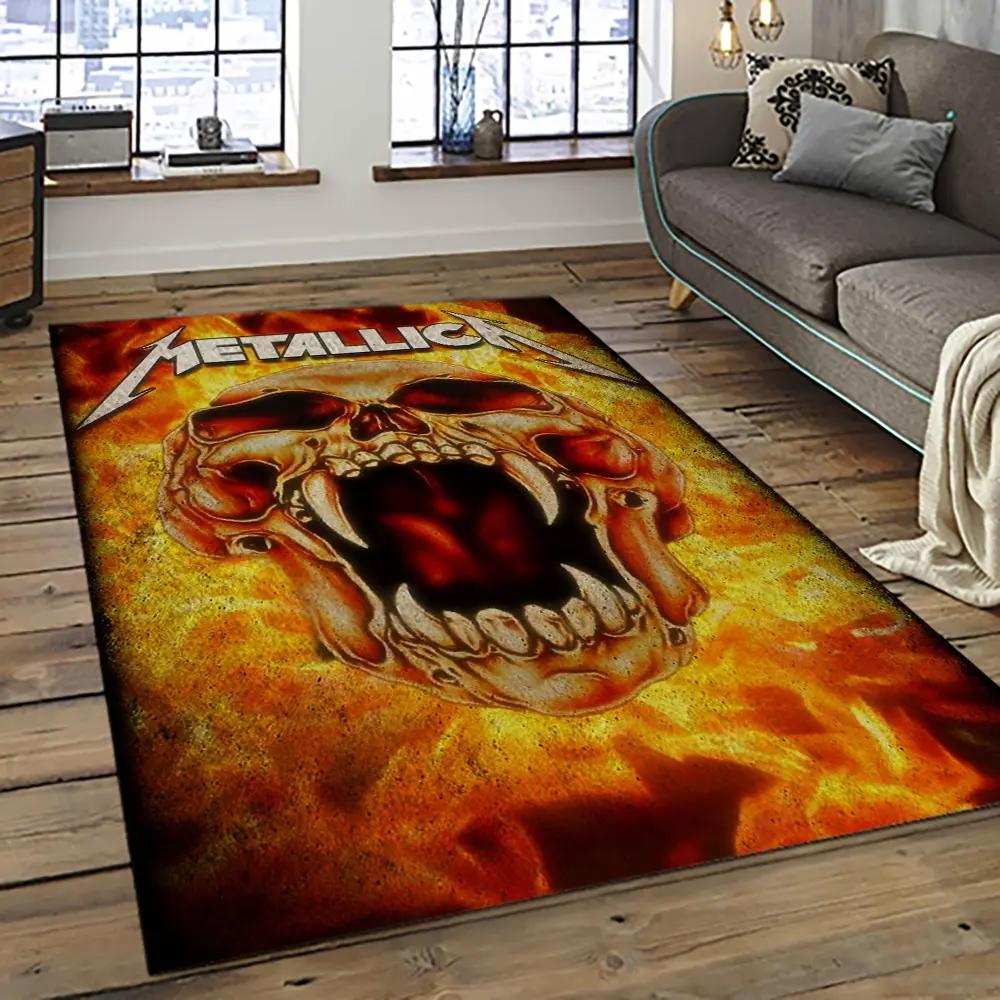 Band metallica music carpet rectangle area rug for living room bedroom decor ma70 Rectangle Rug