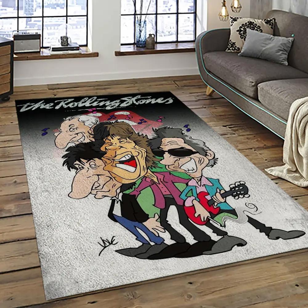 Band the rolling stones music carpet rectangle area rug for living room bedroom decor trs26 Rectangle Rug