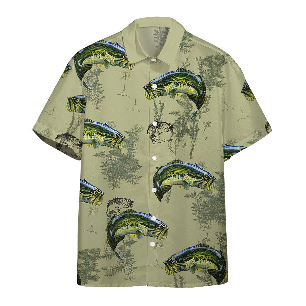 Bass fishing custom short sleeve shirt Hawaii Shirt Shorts & Flip Flops