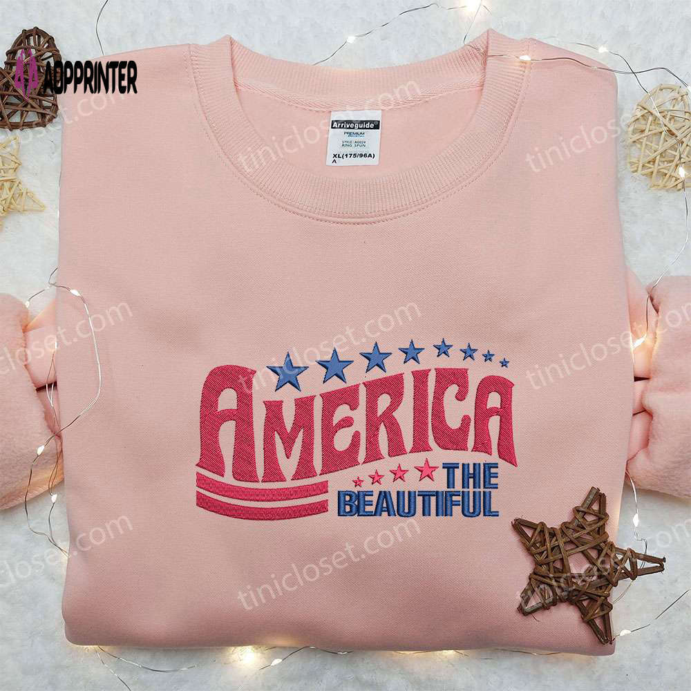 Beautiful america embroidered shirt: best patriotic gift for national day show your pride! Embroidered Shirt