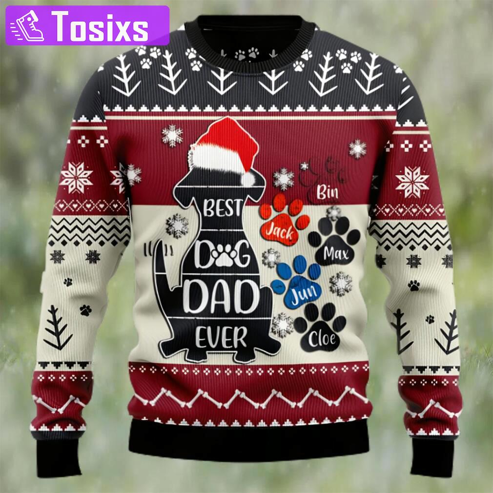 Best dog dad ever ugly christmas sweater Christmas Ugly Sweater