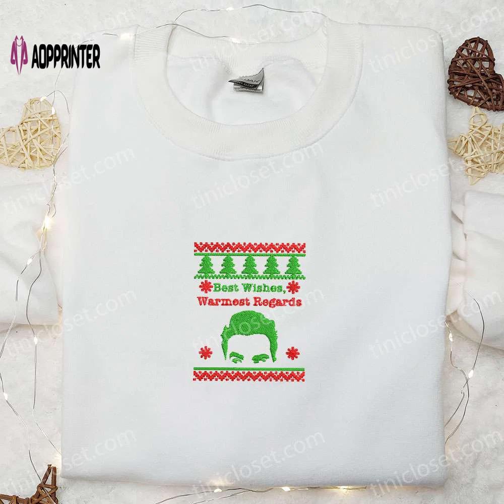 Best wishes warmest regards shirt & hoodie: perfect gifts for family this christmas Embroidered Shirt