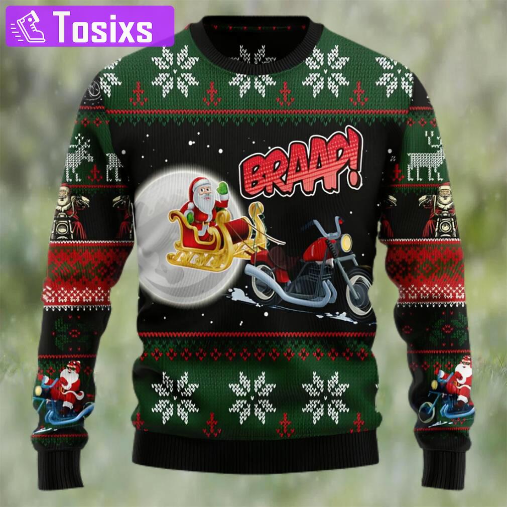 Biker santa xmas ugly christmas sweater Christmas Ugly Sweater