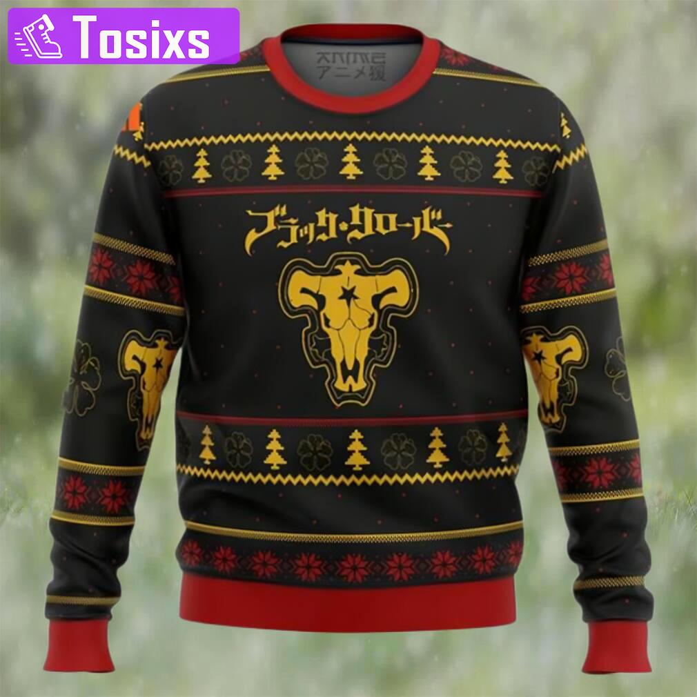 Black clover bulls ugly christmas sweater Christmas Ugly Sweater