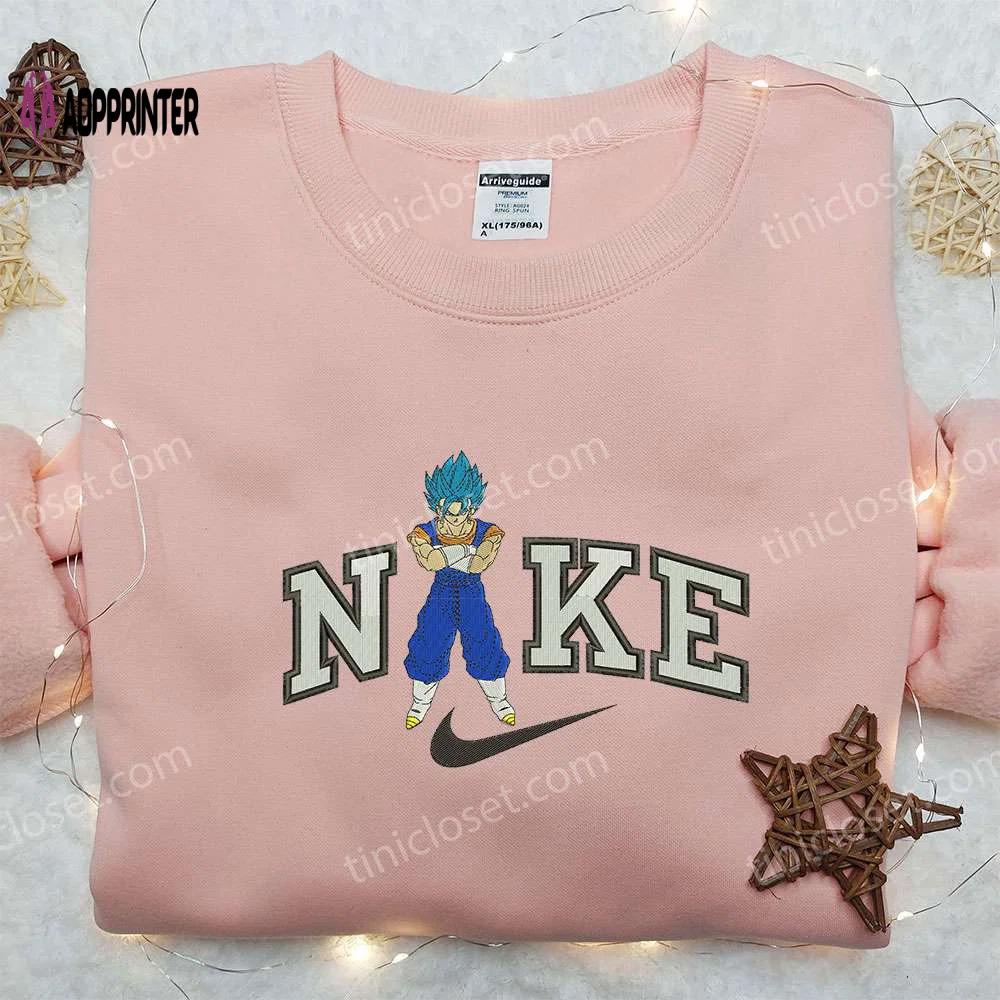 Blue vegito x nike embroidered sweatshirt – dragon ball & nike inspired shirt Embroidered Shirt