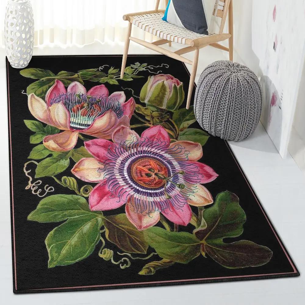 Botanical area rugs, antique victorian botanical rug Rectangle Rug