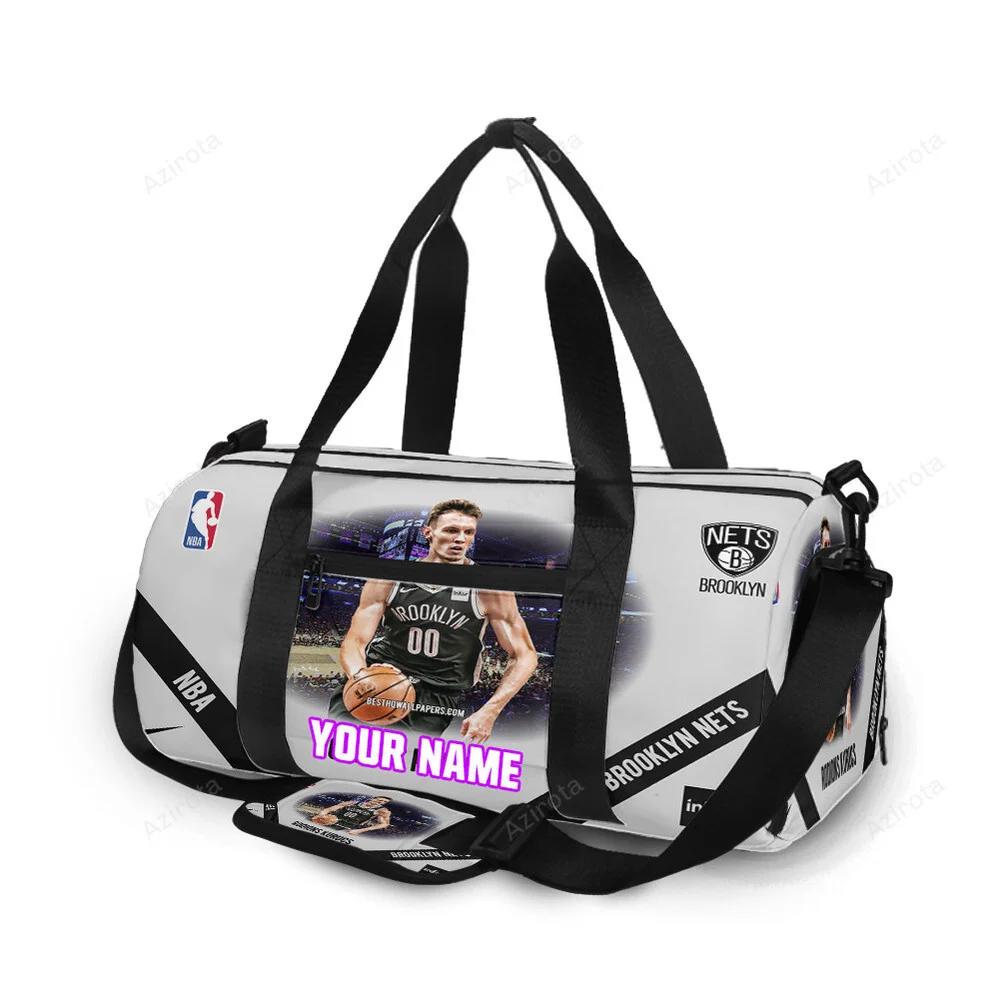 Brooklyn nets rodions kurucs1 personalized name travel bag gym bag 1223 Travel Bag
