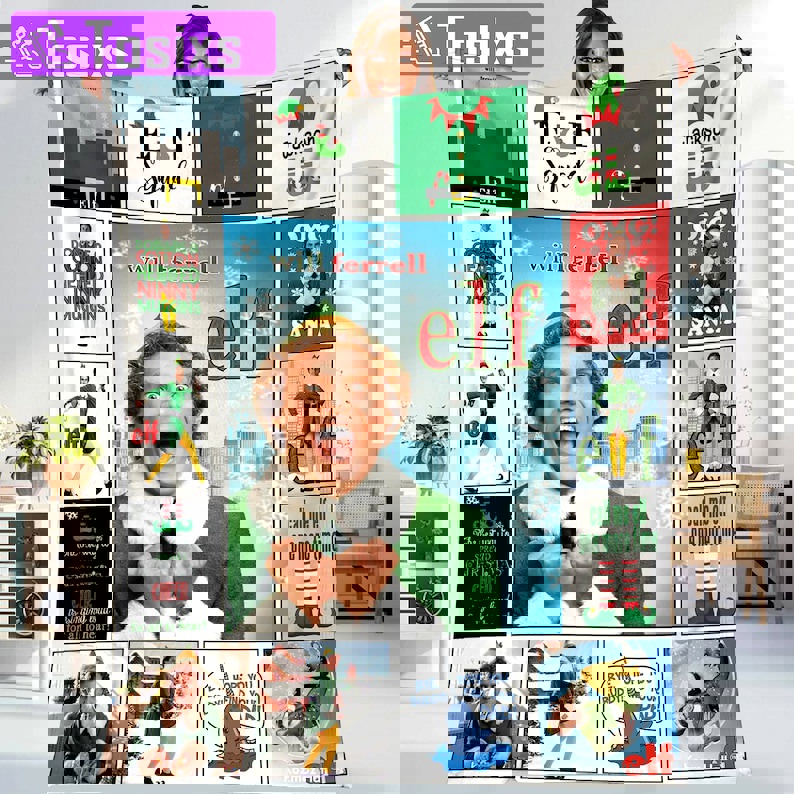 Buddy the elf fleece blanket, elf quote christmas blanket, the elf chrismtas blanket, the elf christmas quilt, couch sofa blanket xmas gifts Quilt Blanket