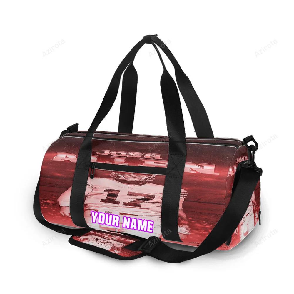 Buffalo bills 17 josh allen v9 personalized name travel bag gym bag 854 Travel Bag