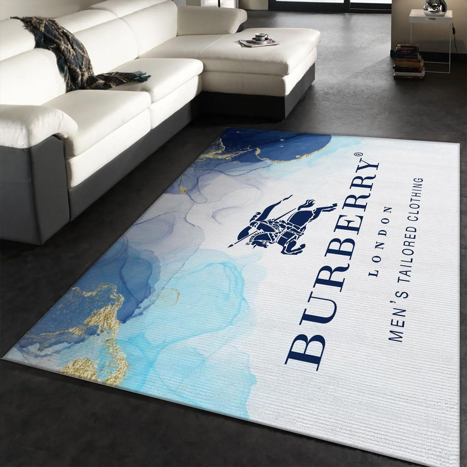 Burberry logo type 229. Upgrade Your Living Room with Luxury Home Decor: Area Carpets, Floor Decor, Door Mats, and Hot Gift Items with style a High-End Fashion Brand Rectangle Rug