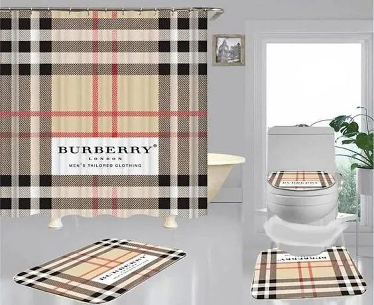 Burberry london luxury fashion brand bath mat bathroom sets hypebeast home decor Bathroom Set
