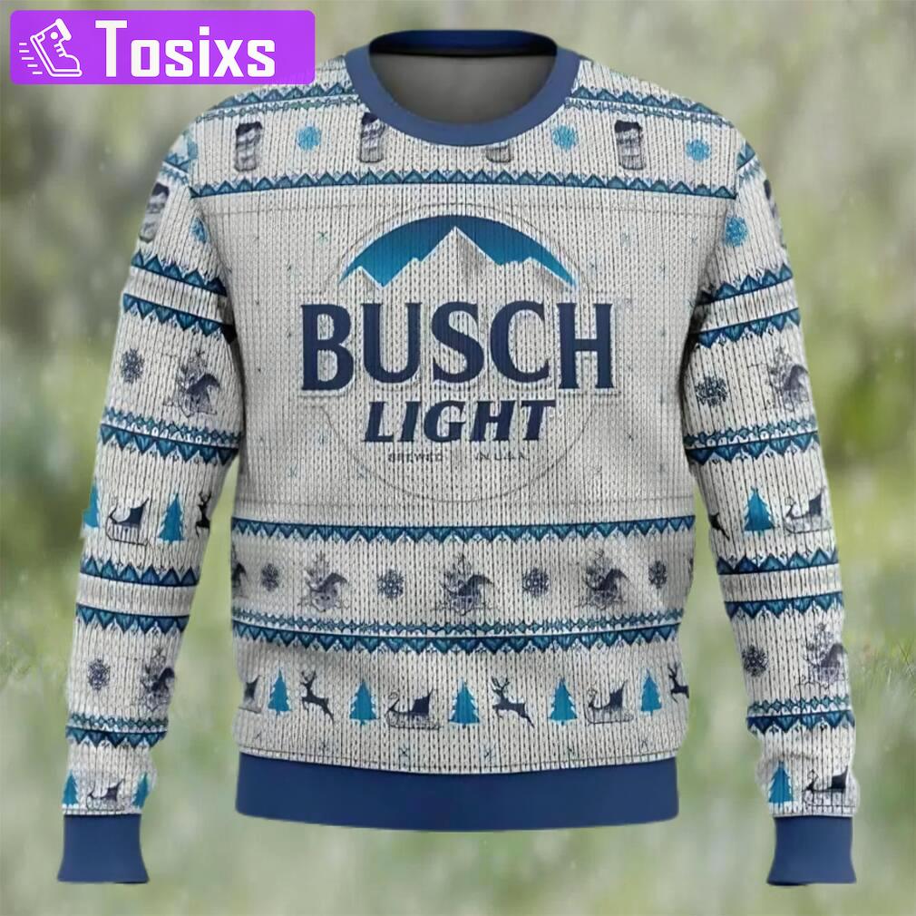 Busch light beer christmas ugly sweater, faux wool sweater, international beer day, gifts for beer lovers, best christmas gifts for 2022 ? prinvity Christmas Ugly Sweater