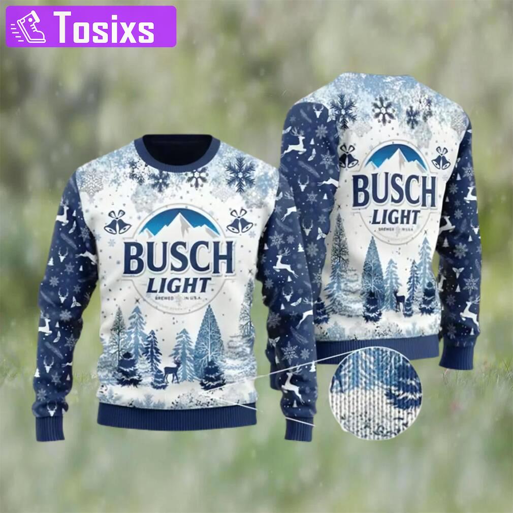 Busch light beer knitted ugly christmas sweater, faux wool sweater, gifts for beer lovers, international beer day, best christmas gifts for 2022 ? prinvity Christmas Ugly Sweater