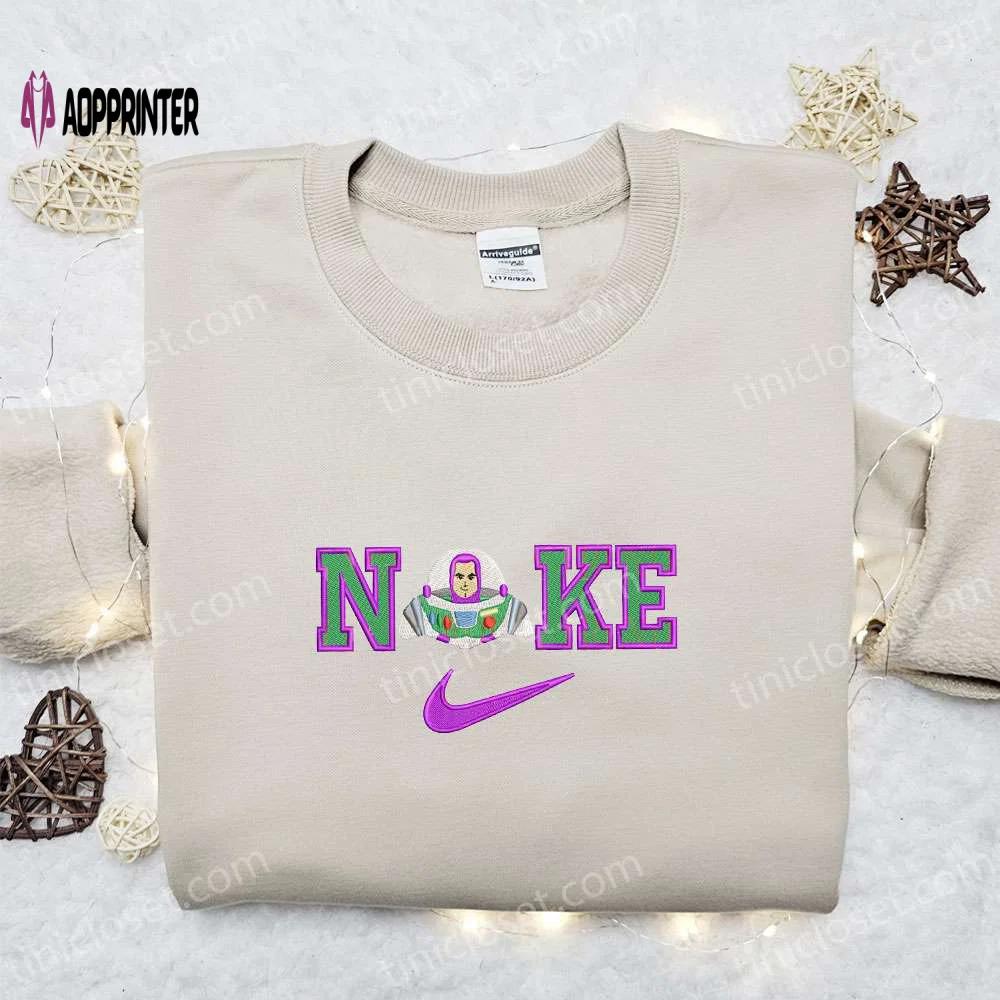 Buzz lightyear x nike cartoon embroidered shirt: toy story inspired nike shirt Embroidered Shirt