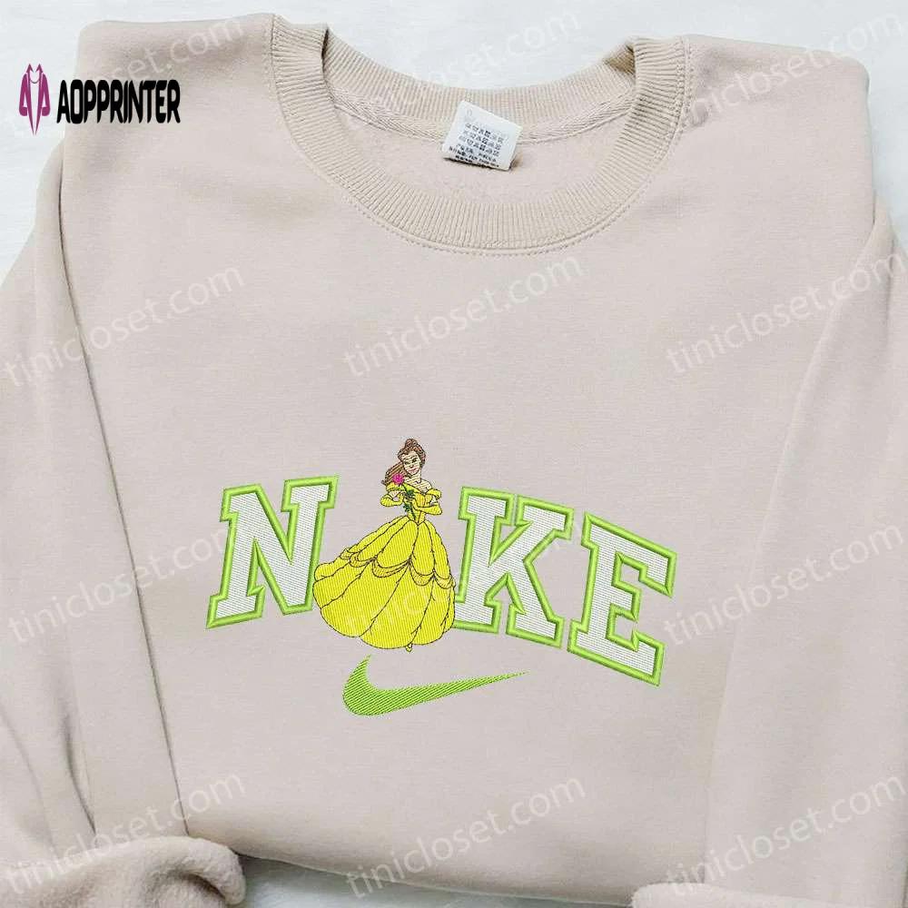 Cartoon embroidered shirt: belle x nike inspired best family gift ideas Embroidered Shirt