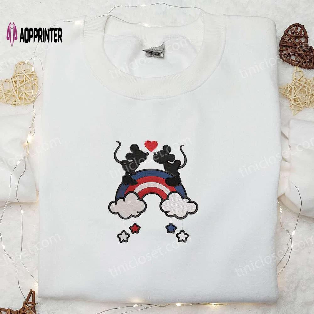 Celebrate 4th of july with disney mouse embroidered shirt – best patriotic gift! Embroidered Shirt