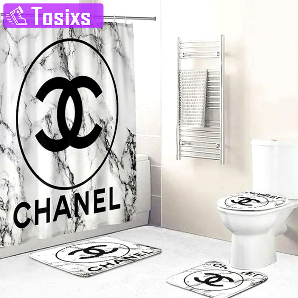 Chanel bathroom set home decor hypebeast bath mat luxury fashion brand Bathroom Set