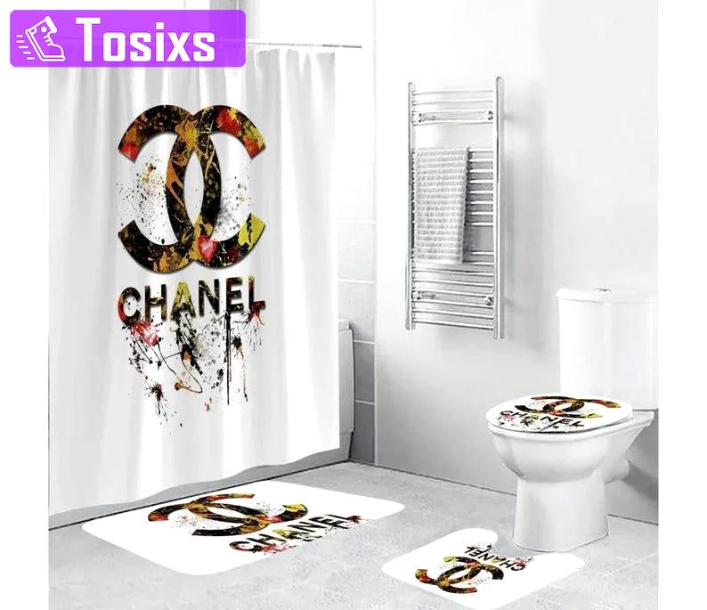 Chanel bathroom sets bath mat home decor hypebeast luxury fashion brand Bathroom Set
