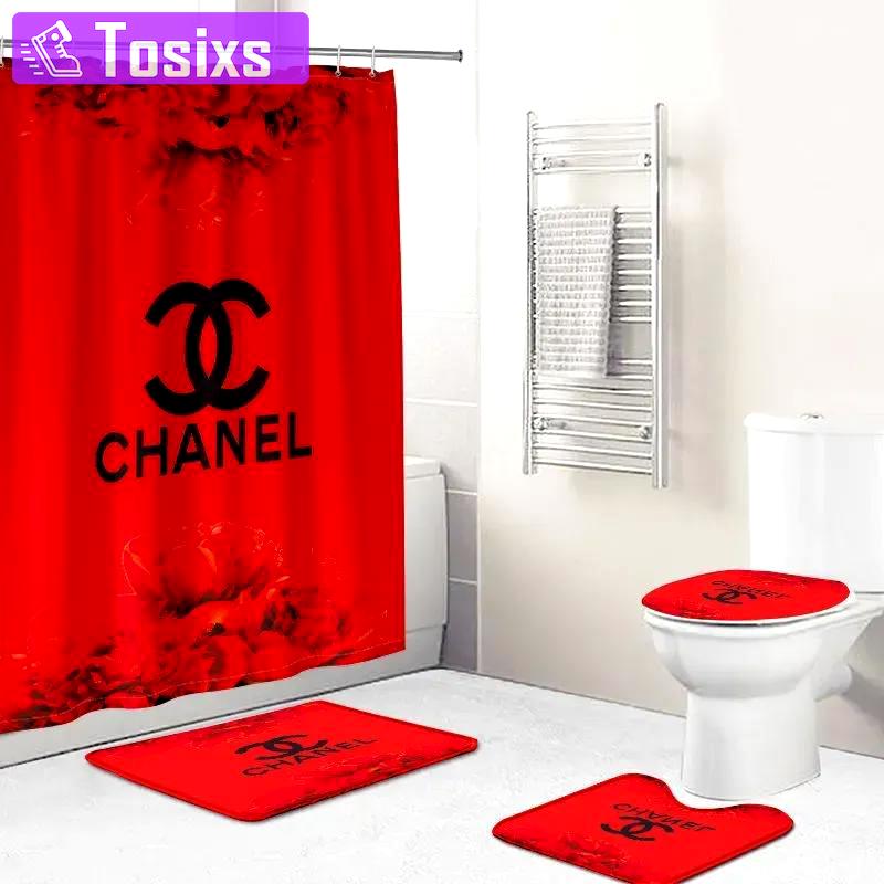 Chanel bathroom sets home decor bath mat hypebeast luxury fashion brand Bathroom Set