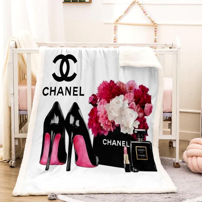 Chanel coco luxury brand premium blanket fleece home decor 80 Blanket Fleece