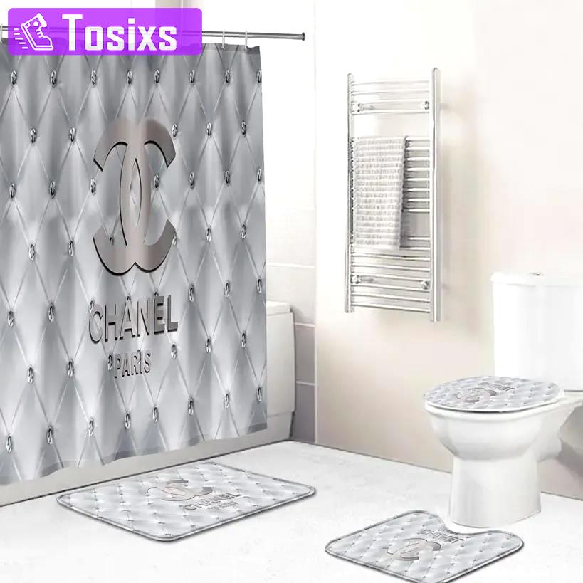 Chanel fashion grey logo limited luxury brand bathroom set home decor Bathroom Set