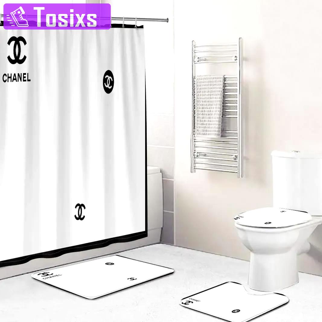 Chanel fashion logo white limited luxury brand bathroom set home decor Bathroom Set