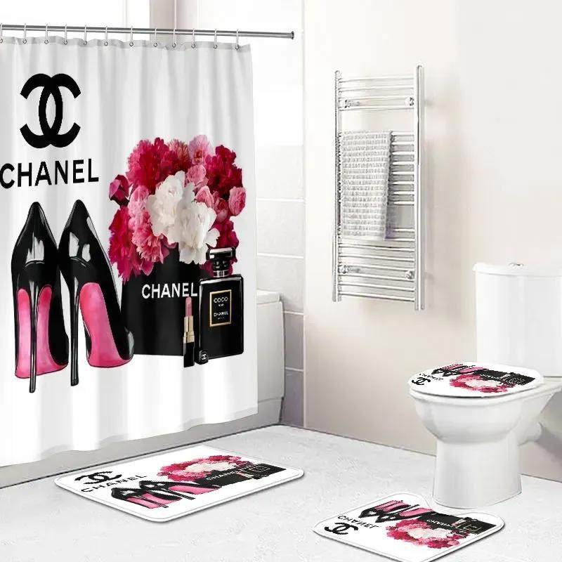 Chanel high heels fashion logo limited luxury brand bathroom set home decor Bathroom Set