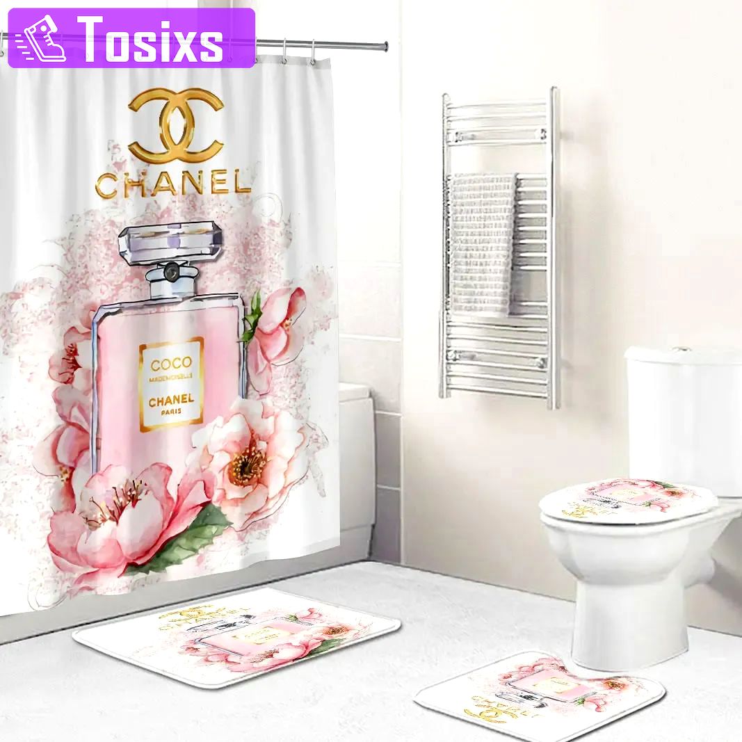 Chanel perfume home decor bathroom sets luxury fashion brand hypebeast bath mat Bathroom Set