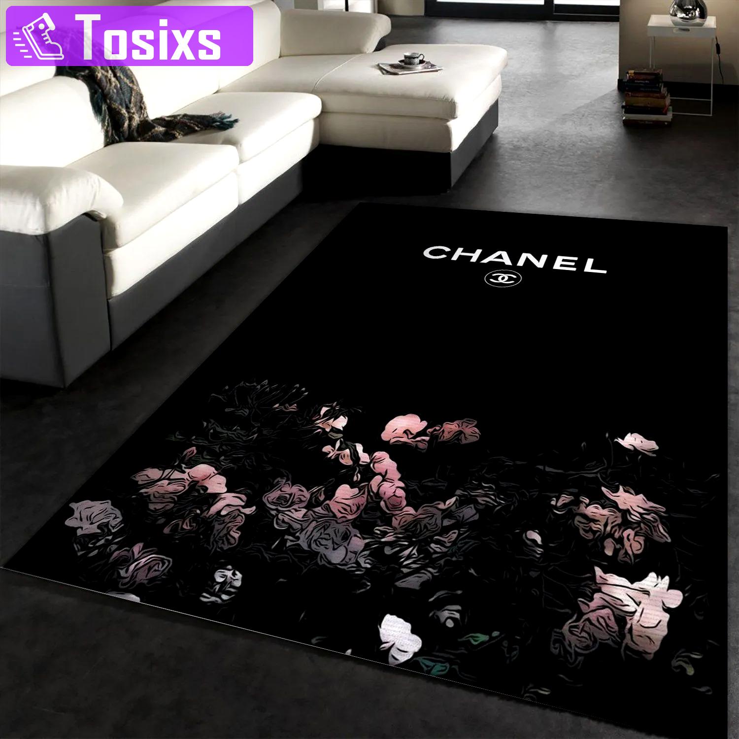 Chanel s logo type 447. Upgrade Your Living Room with Luxury Home Decor: Area Carpets, Floor Decor, Door Mats, and Hot Gift Items with style a High-End Fashion Brand Rectangle Rug
