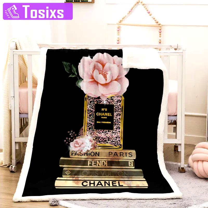 Chanel top luxury brand premium blanket fleece home decor 77 Blanket Fleece
