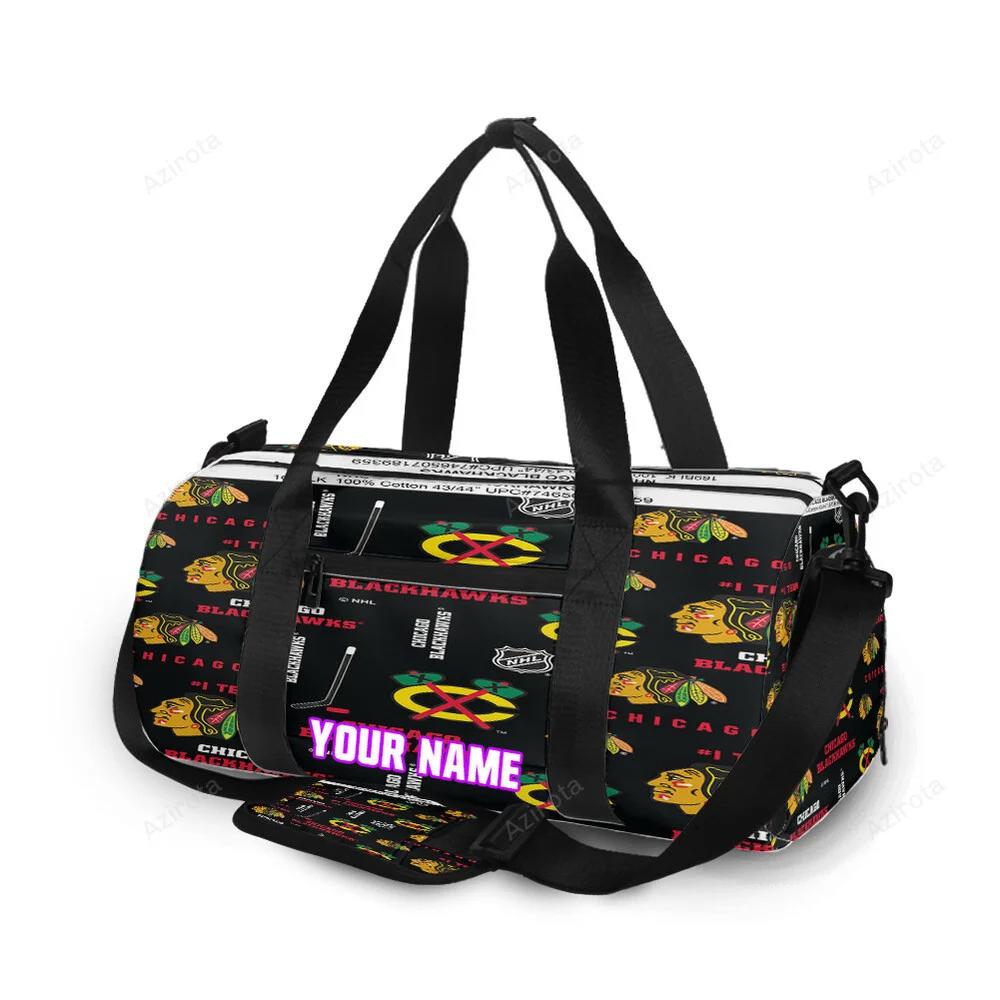 Chicago blackhawks symbol2 personalized name travel bag gym bag 1066 Travel Bag