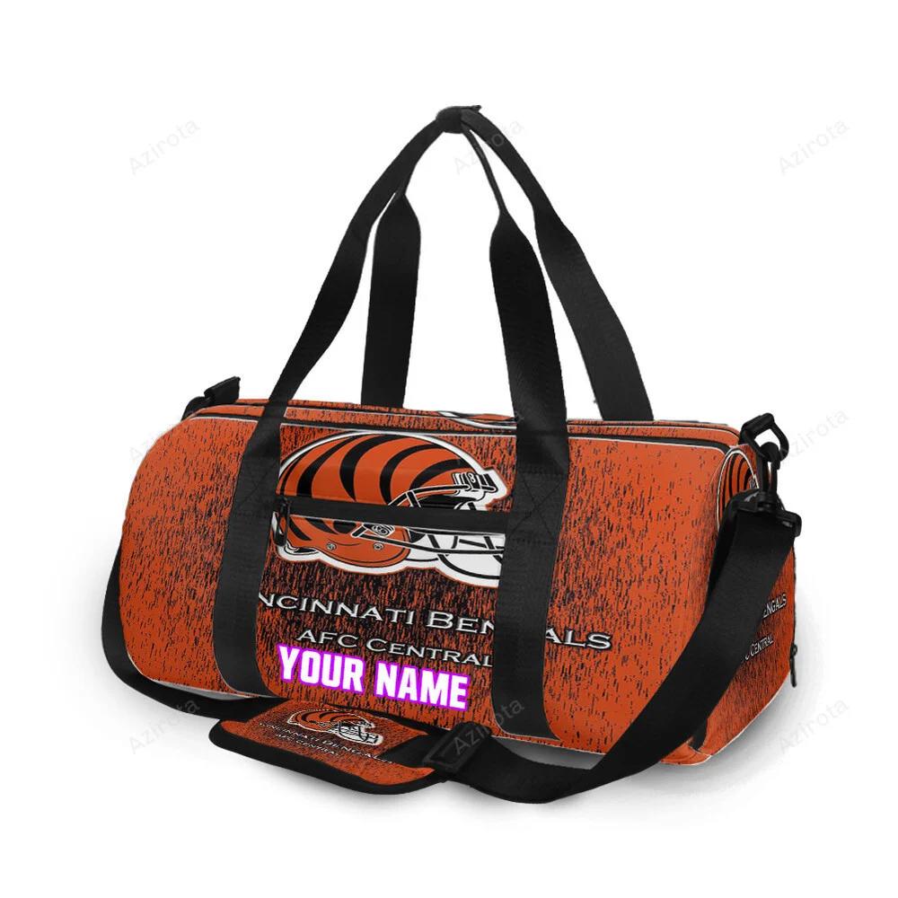Cincinnati bengals emblem helmet v1 personalized name travel bag gym bag 1067 Travel Bag