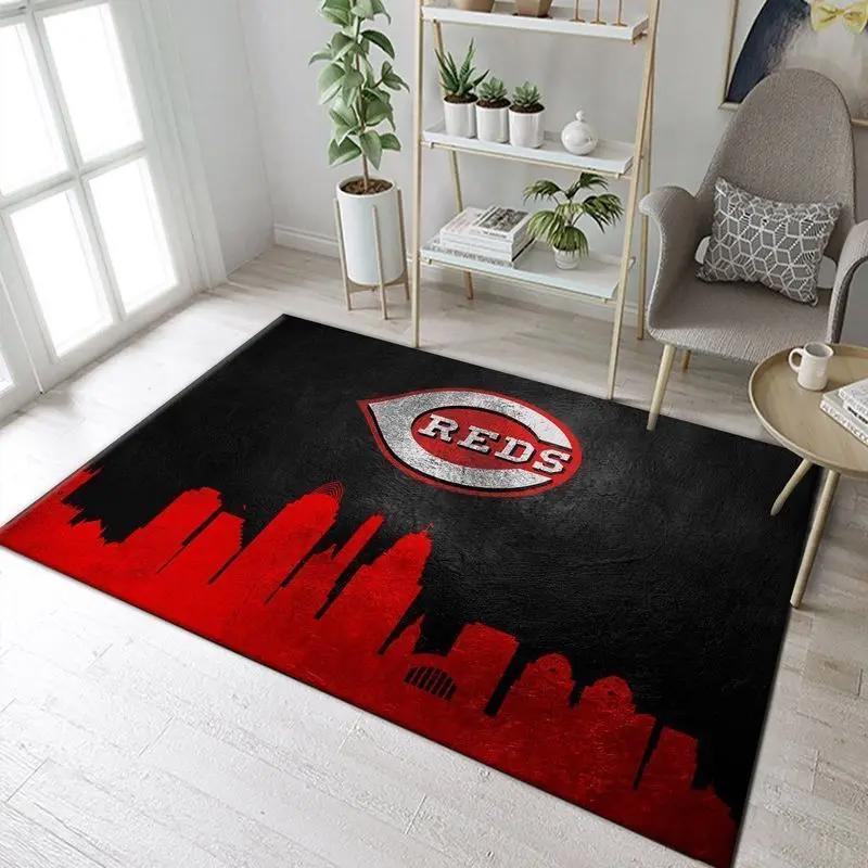 Cincinnati reds mlb baseball team logo carpet living room rugs 9 Rectangle Rug