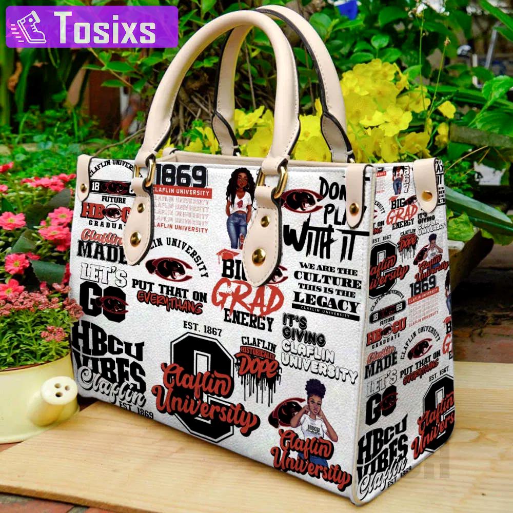 Claflin university leather handbag gift for women 2607 Women Leather Hand Bag