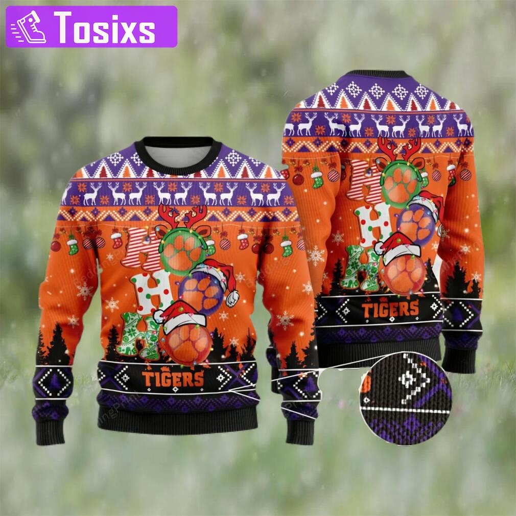 Clemson tigers ho ho ho ugly christmas sweater Christmas Ugly Sweater