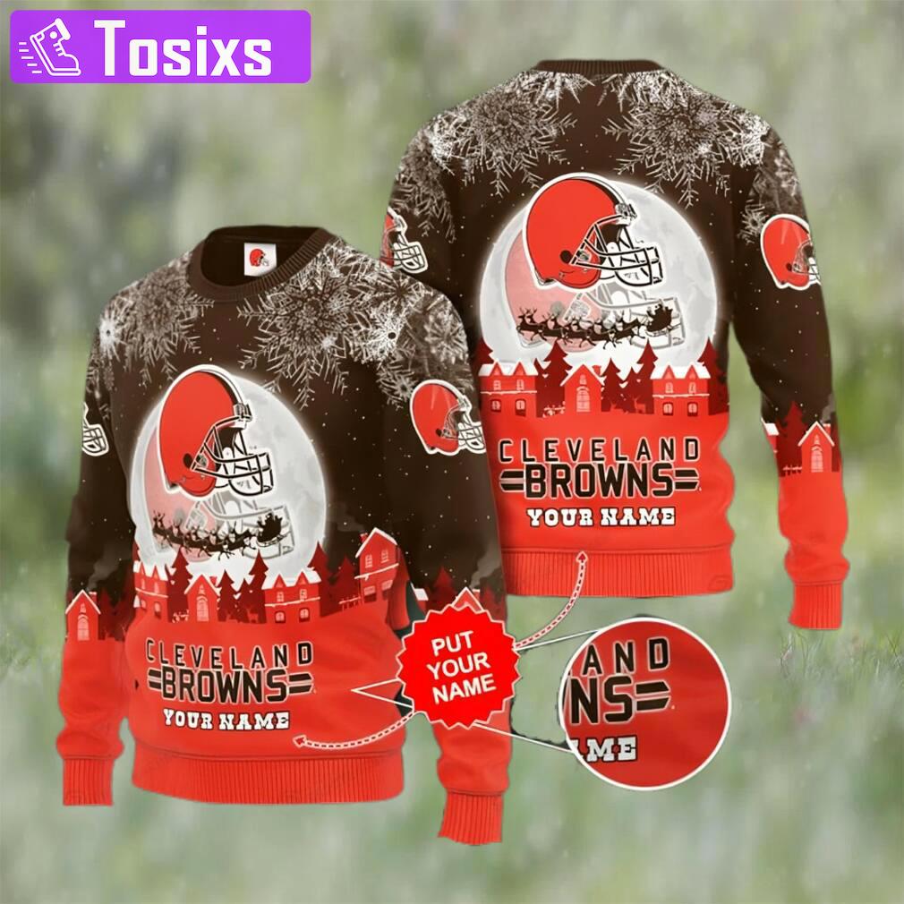 Cleveland browns custom name ugly christmas sweater Christmas Ugly Sweater
