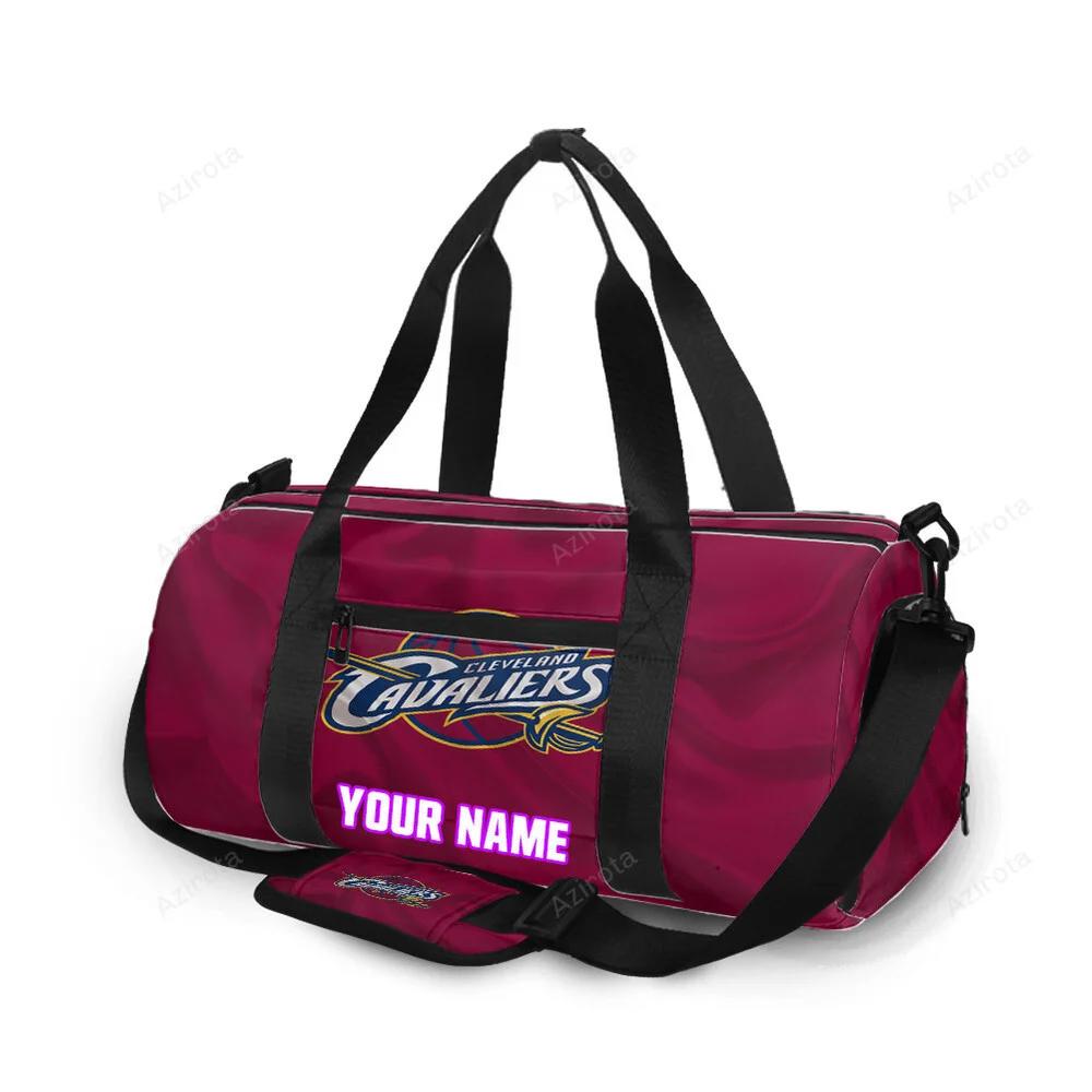 Cleveland cavaliers burgundy silk personalized name travel bag gym bag 914 Travel Bag