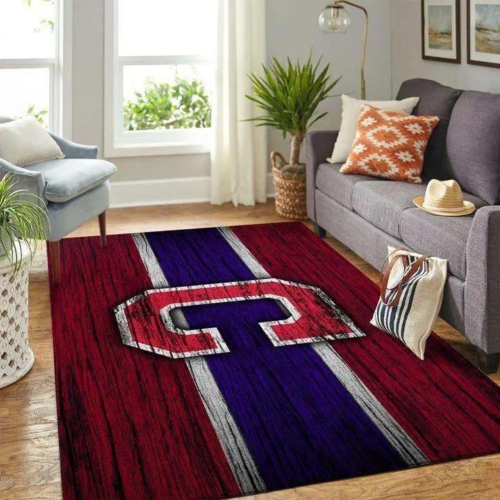 Cleveland indians area rug mlb baseball team logo wooden style rug v580 Rectangle Rug
