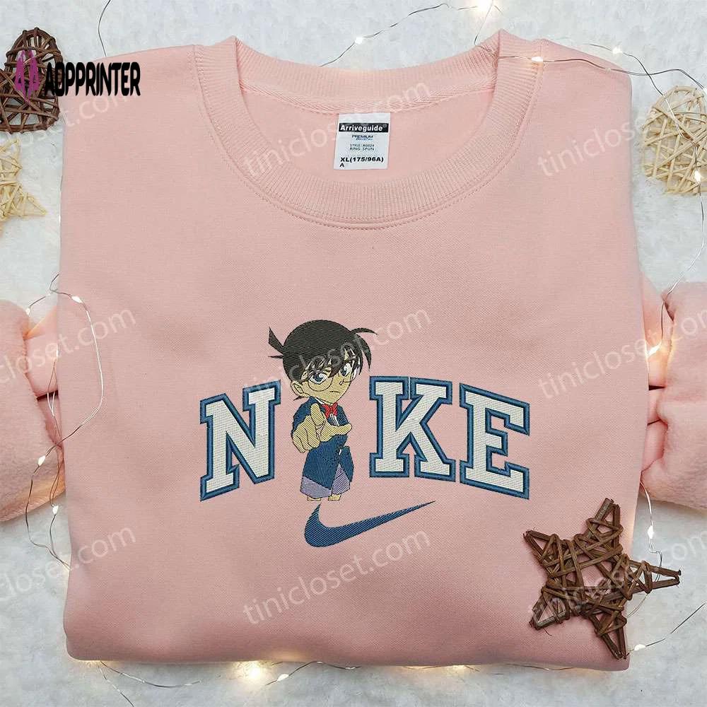 Conan x nike embroidered shirt: detective-inspired custom design Embroidered Shirt