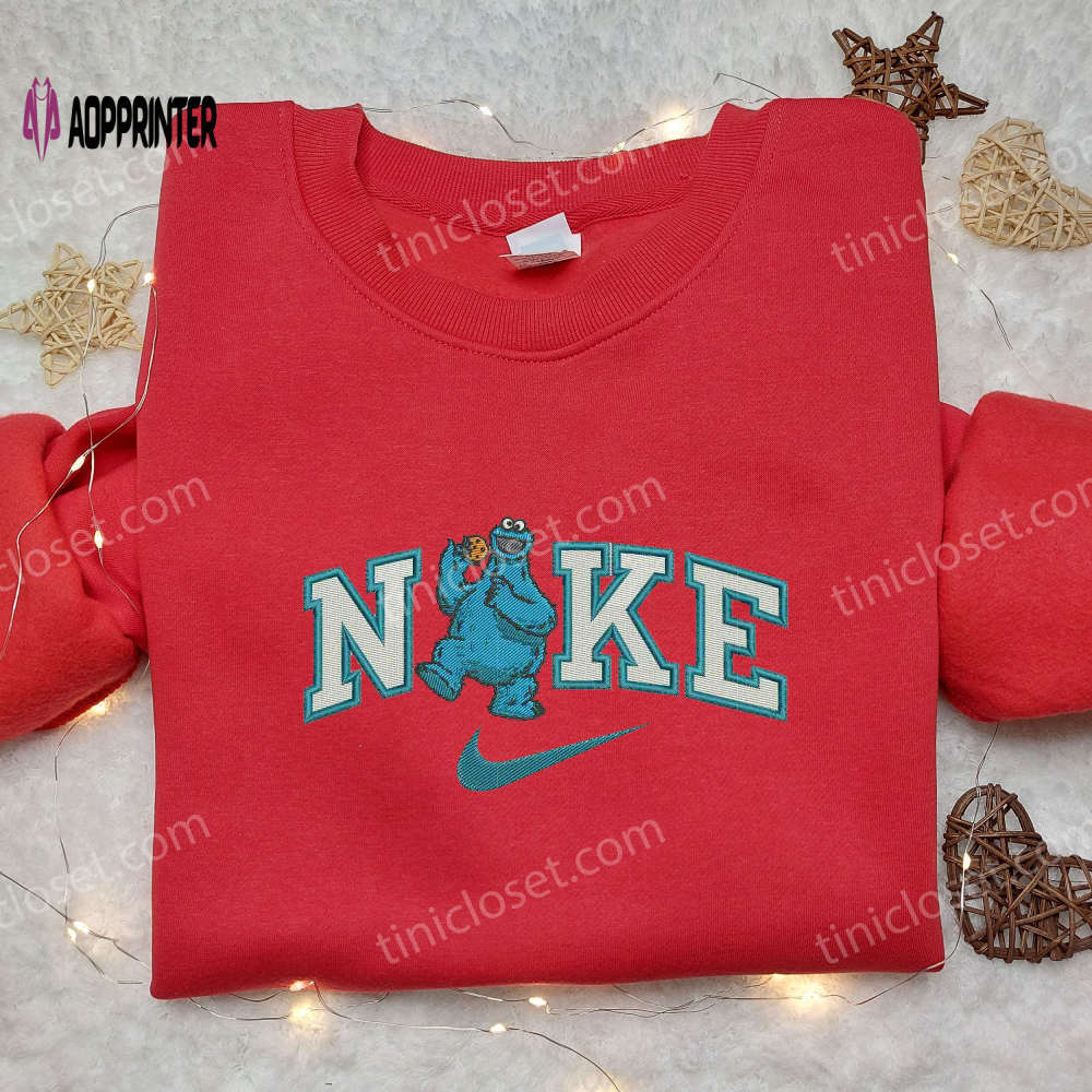 Cookie monster x nike embroidered shirt – sesame street & custom designs Embroidered Shirt