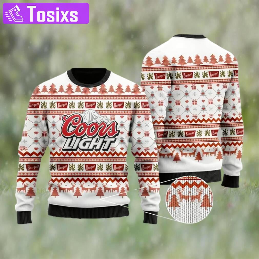 Coors light beer christmas ugly sweater, faux wool sweater, gifts for beer lovers, international beer day, best christmas gifts for 2022 ? prinvity Christmas Ugly Sweater