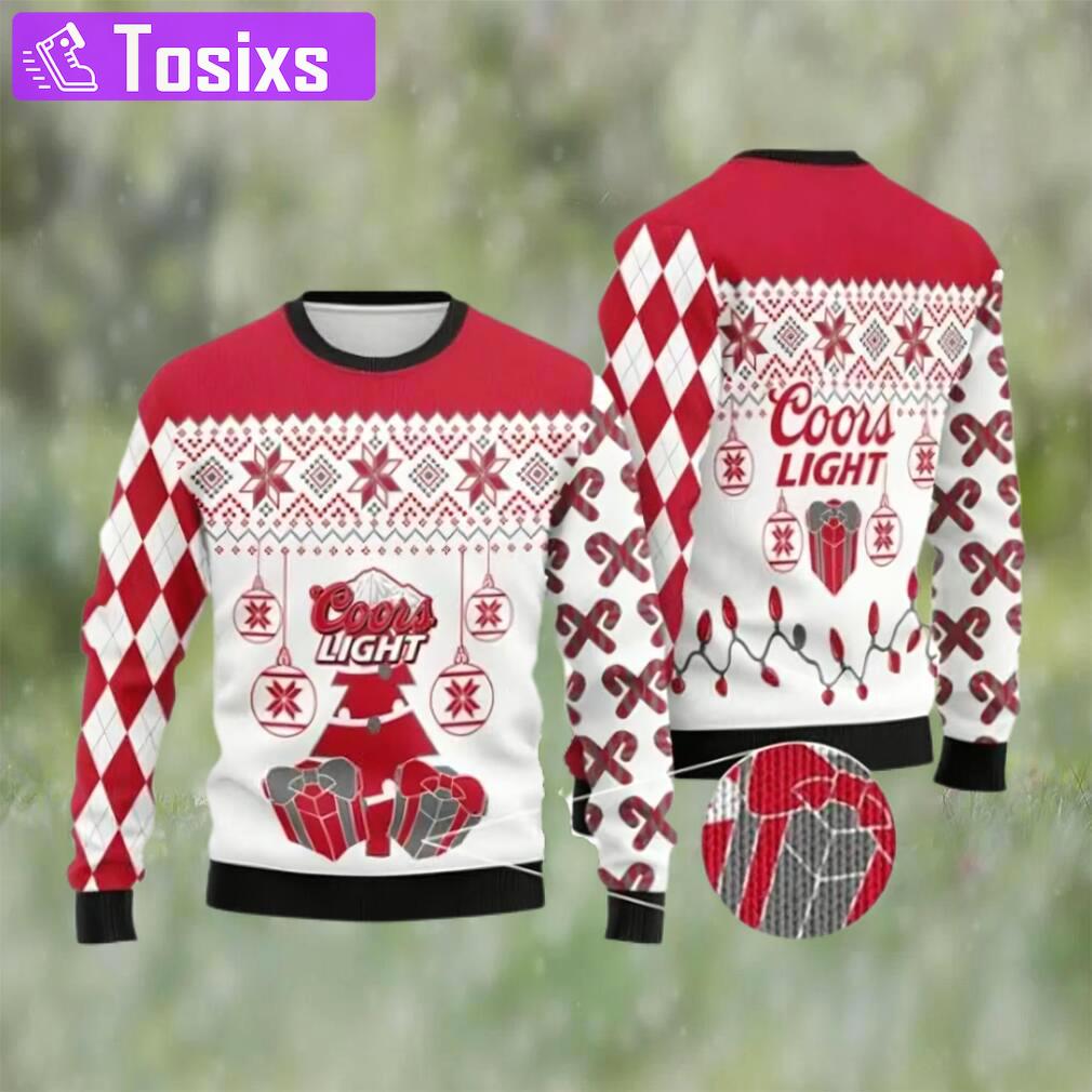 Coors light beer ugly sweater, faux wool sweater, christmas gifts for beer lovers, international beer day, best christmas gifts for 2022 ? prinvity Christmas Ugly Sweater
