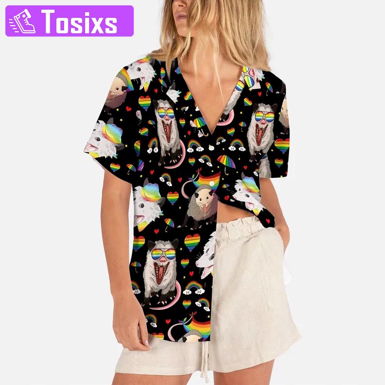 Cowboy opossum lgbt hawaiian shirt Hawaii Shirt Shorts & Flip Flops
