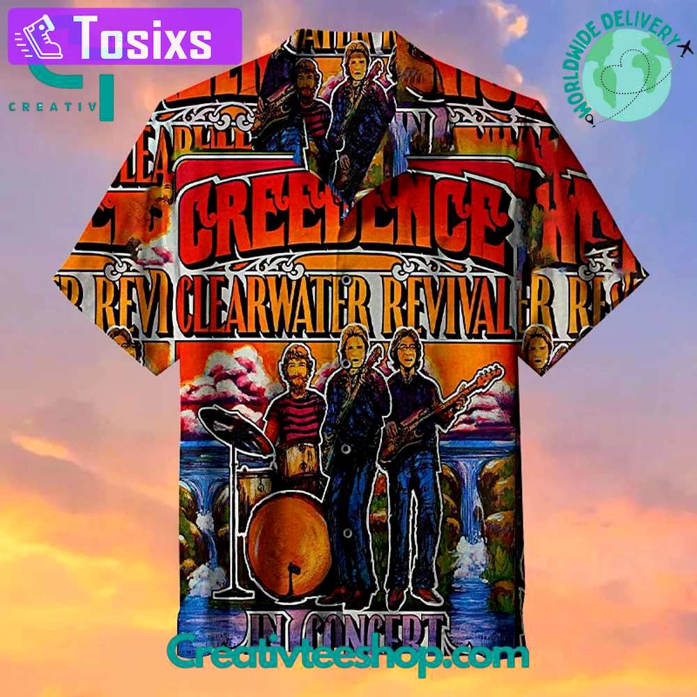Creedence clearwater revival in concert rock hawaiian shirt Hawaii Shirt Shorts & Flip Flops